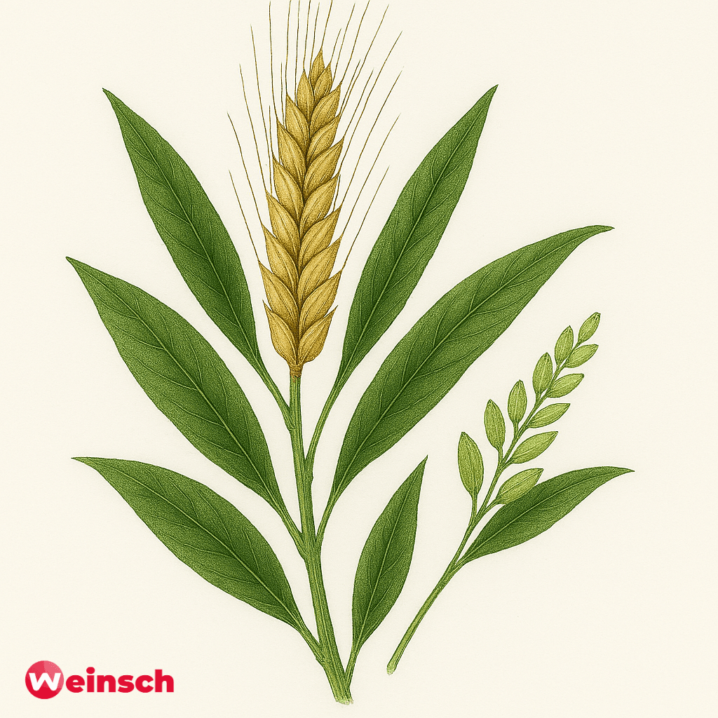 Mai Ya-Barley fruit mûr séché et germé-Hordeum vulgare