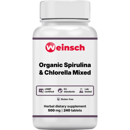 Organic spirulina chlorella mixed packaging bottle.png