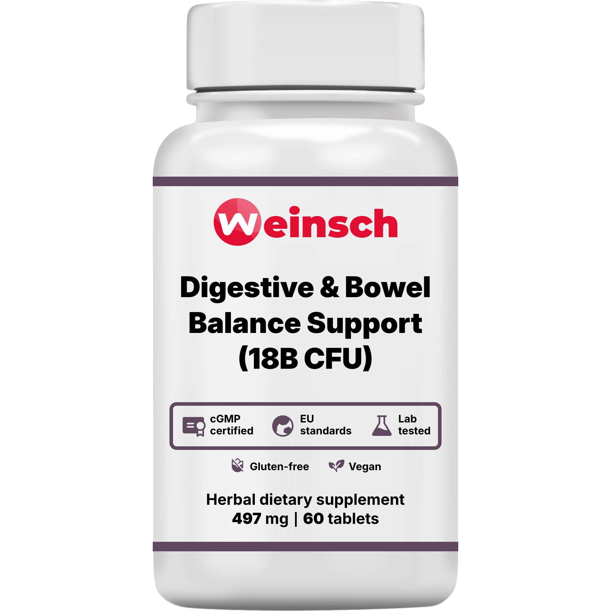 Digestive bowel balance support 18b cfu packaging bottle WHE.png