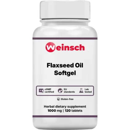 Flaxseed oil softgel packaging bottle WHE.png
