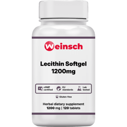 Lecithin softgel 1200mg packaging bottle WHE.png