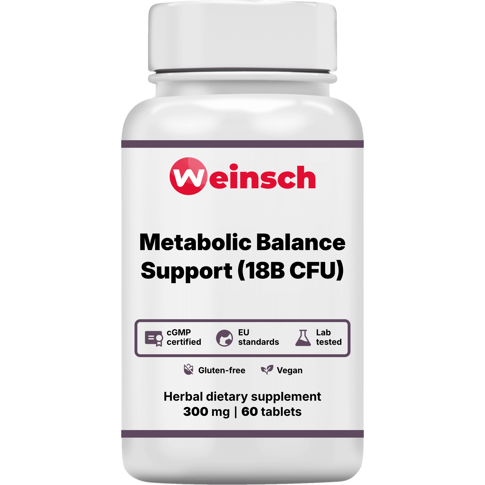 Metabolic balance support 18b cfu packaging bottle WHE.png