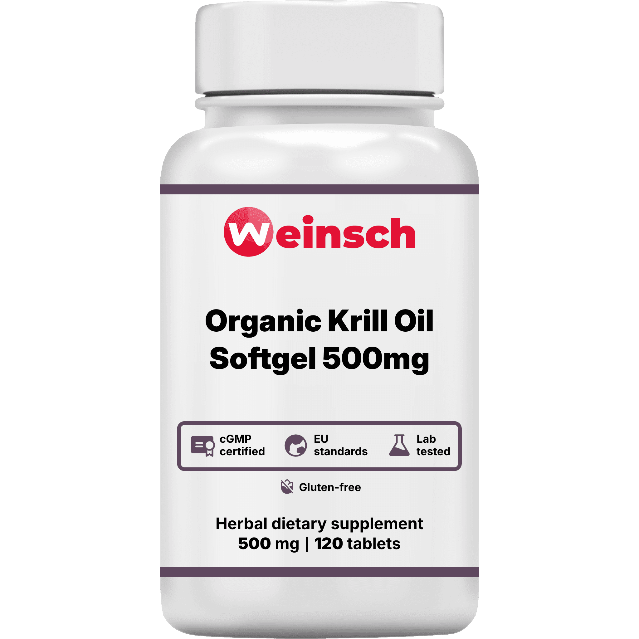 Organic krill oil softgel 500mg packaging bottle WHE.png