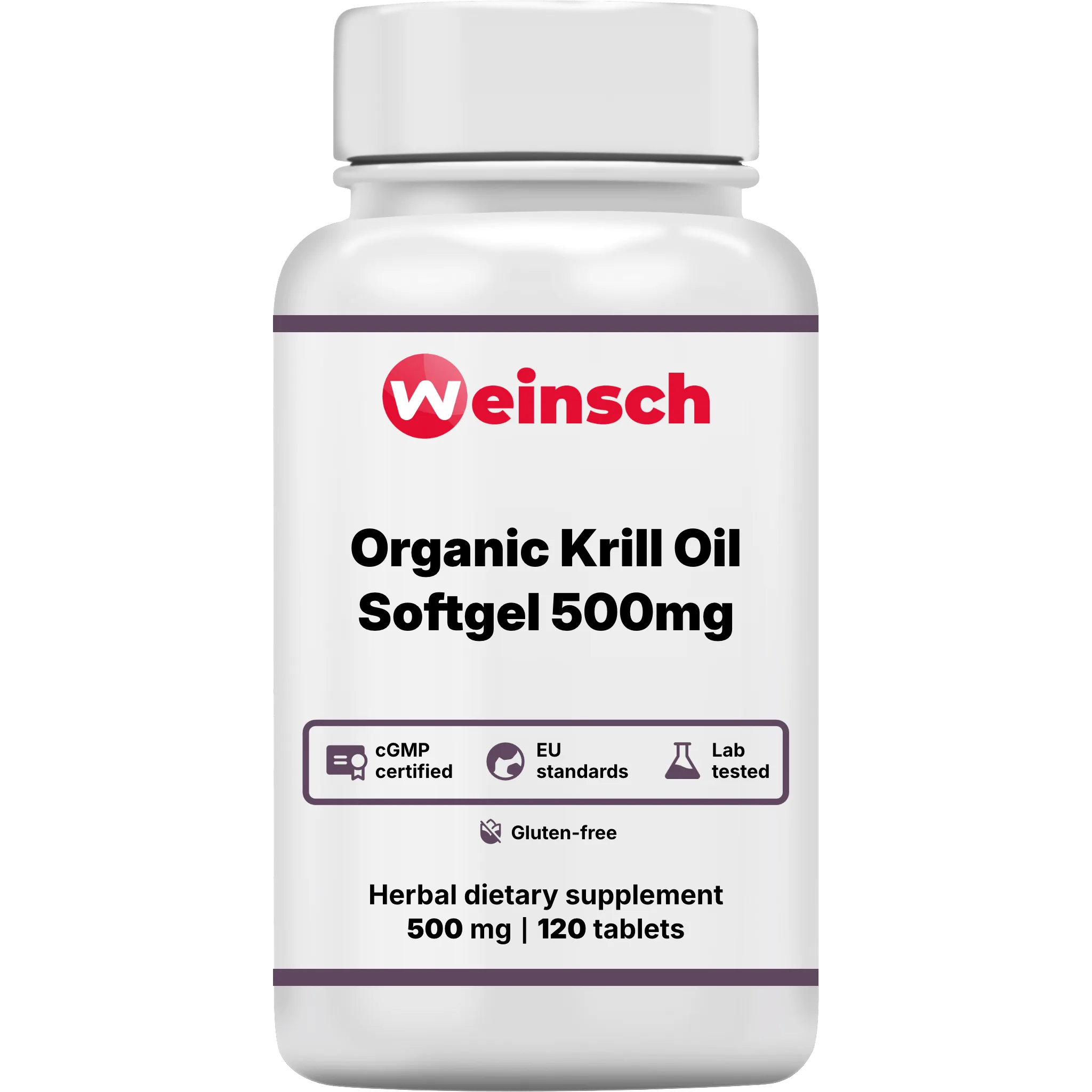 Organic krill oil softgel 500mg packaging bottle WHE.png