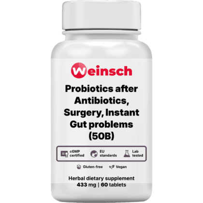 Probiotics after antibiotics surgery instant gut problems 50b packaging bottle WHE.png