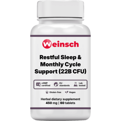 Restful sleep monthly cycle support 22b cfu packaging bottle WHE.png