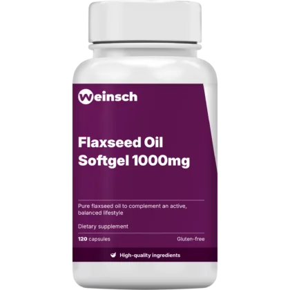 Flaxseed oil softgel 1000mg packaging bottle.png
