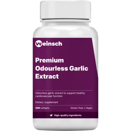 Premium odourless garlic extract packaging bottle 1.png