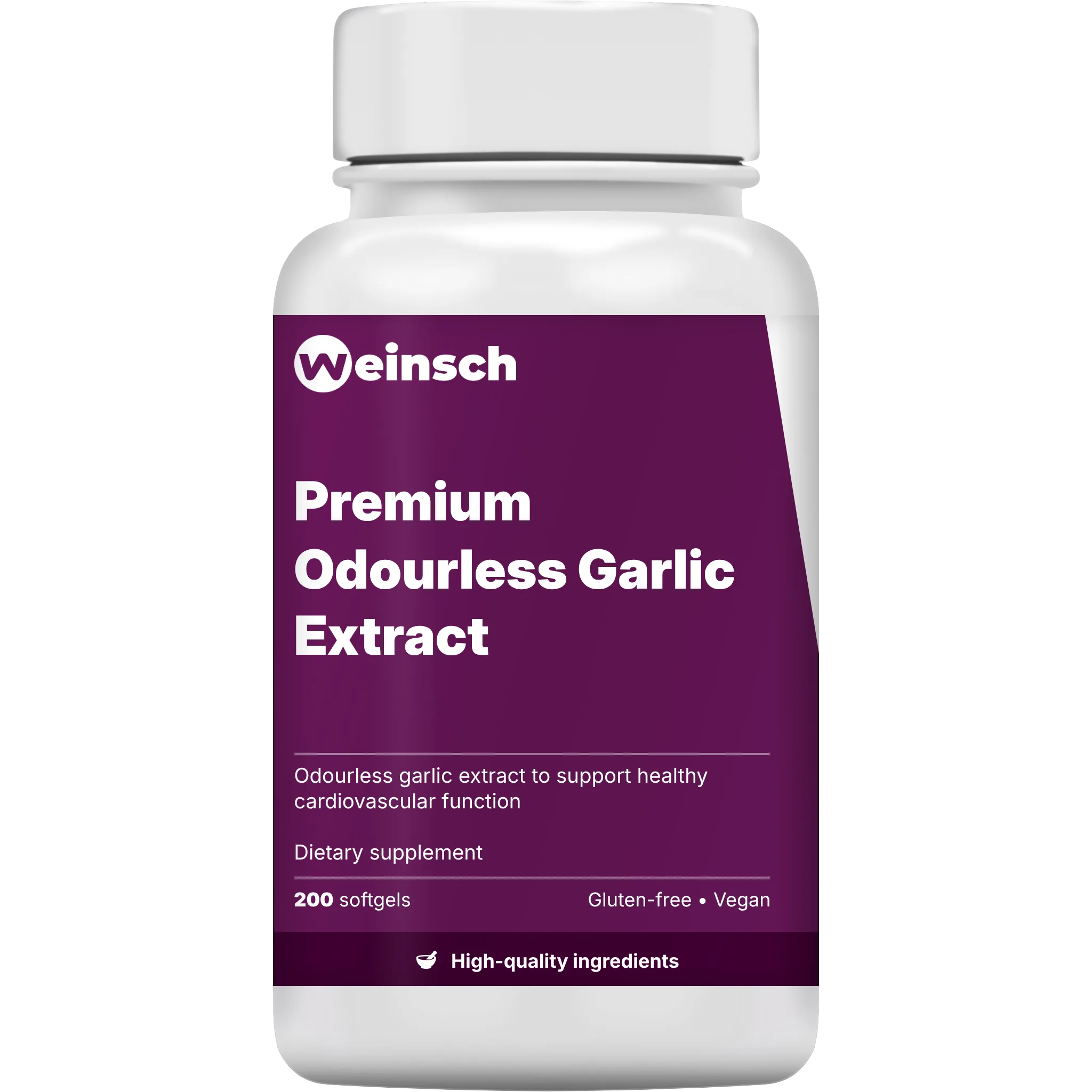 Premium odourless garlic extract packaging bottle 1.png