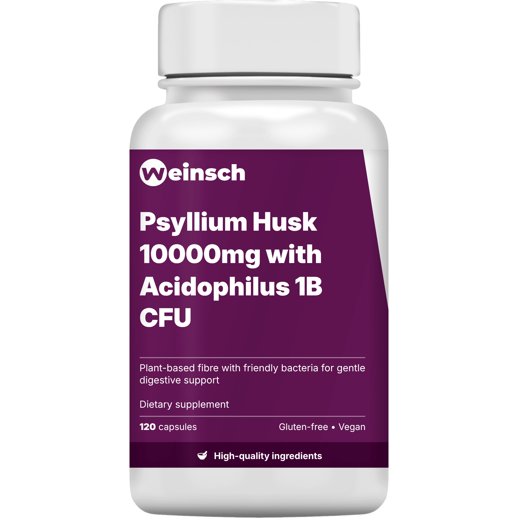 Psyllium husk 10000mg with acidophilus 1b cfu packaging bottle.png
