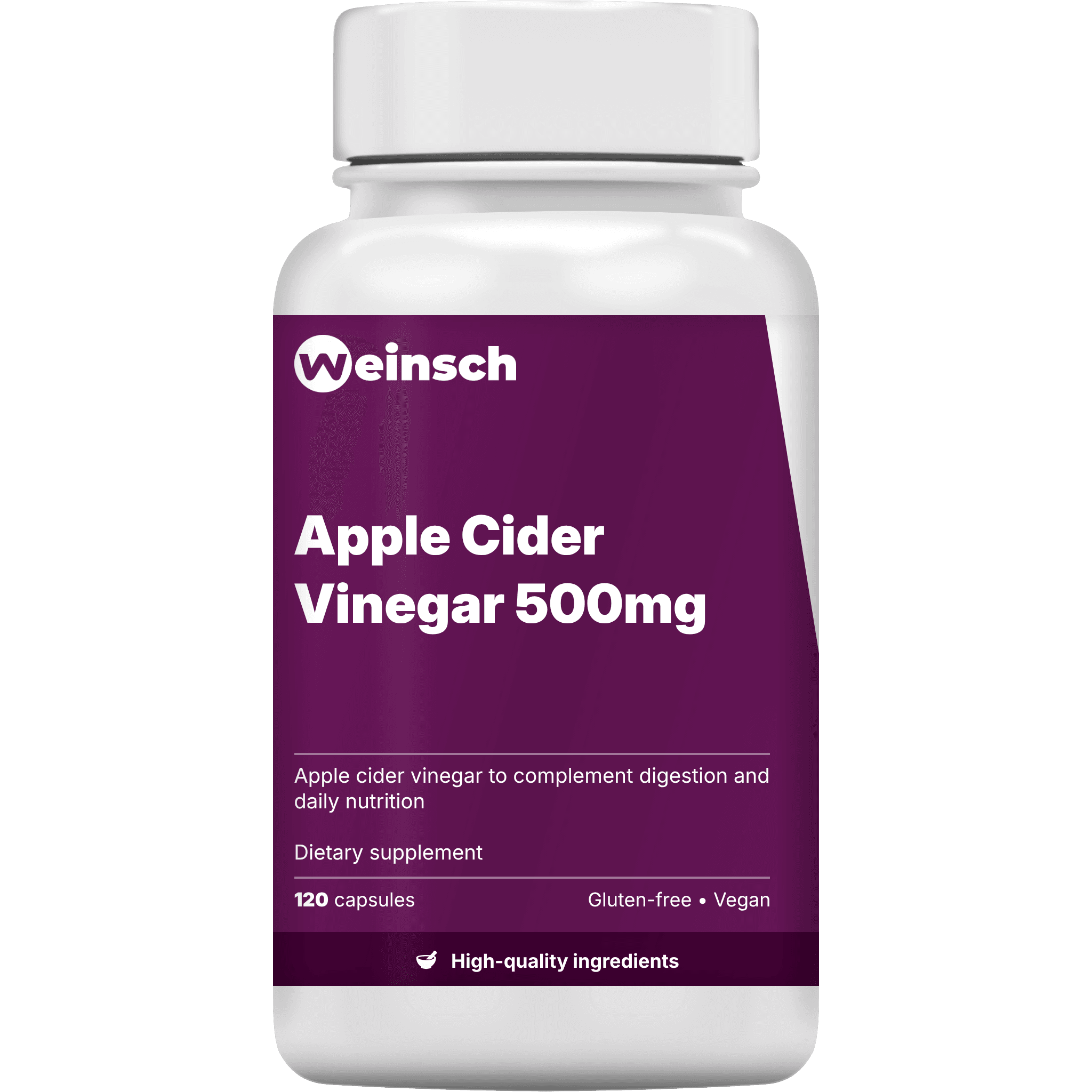 Apple cider vinegar 500mg packaging bottle.png
