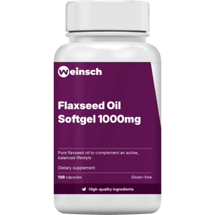 Flaxseed oil softgel 1000mg packaging bottle.png
