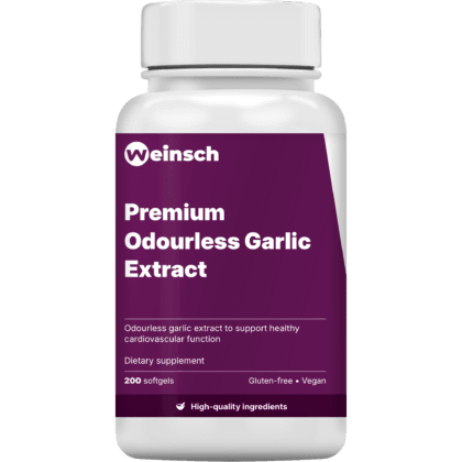 Premium odourless garlic extract packaging bottle 1.png