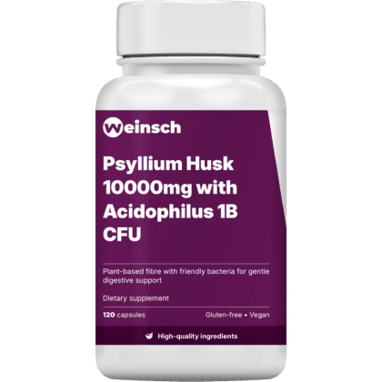 Psyllium husk 10000mg with acidophilus 1b cfu packaging bottle.png